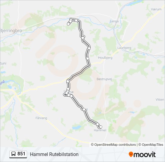 851 bus Line Map