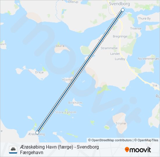 ÆRØFÆRGERNE ferry Line Map