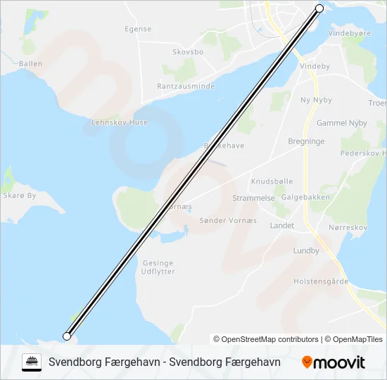 HJORTØBOEN Ferry Line Map