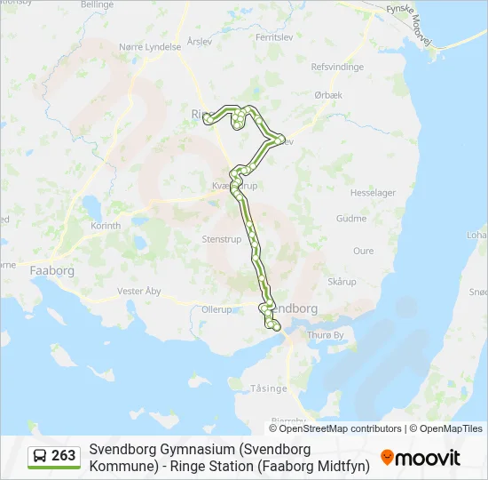 263 bus Linjekort