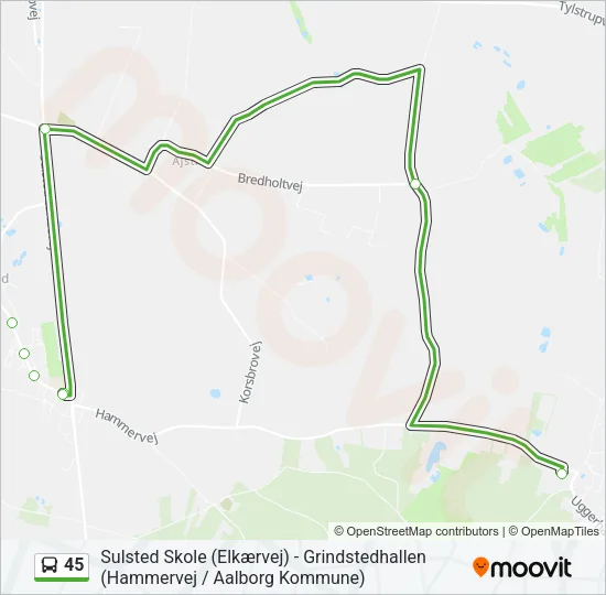 45 Bus Line Map