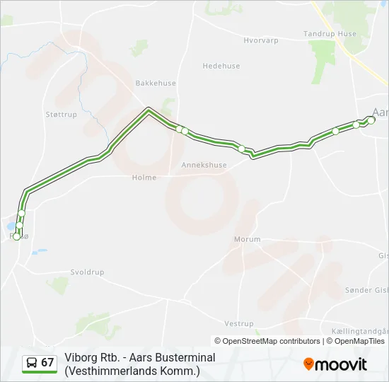 67 Bus Line Map