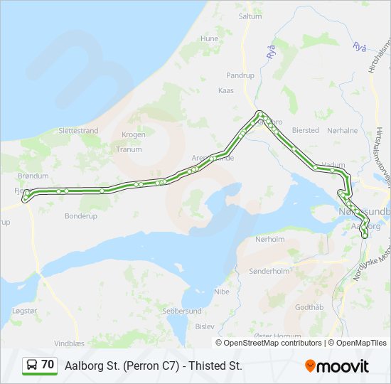 70 bus Line Map