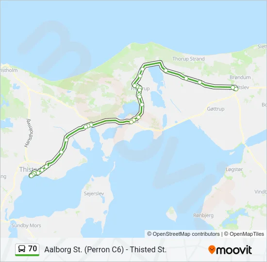70 Bus Line Map