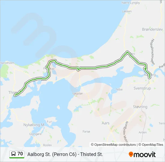 70 Bus Line Map