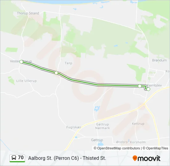 70 Bus Line Map
