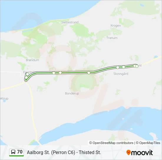 70 Bus Line Map