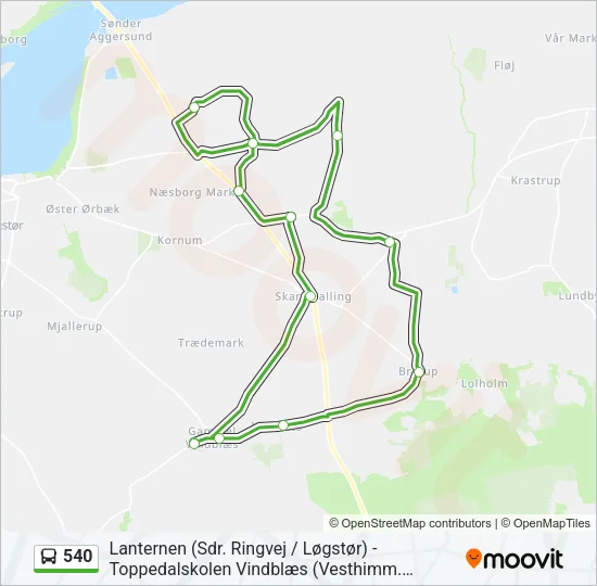 540 Bus Line Map