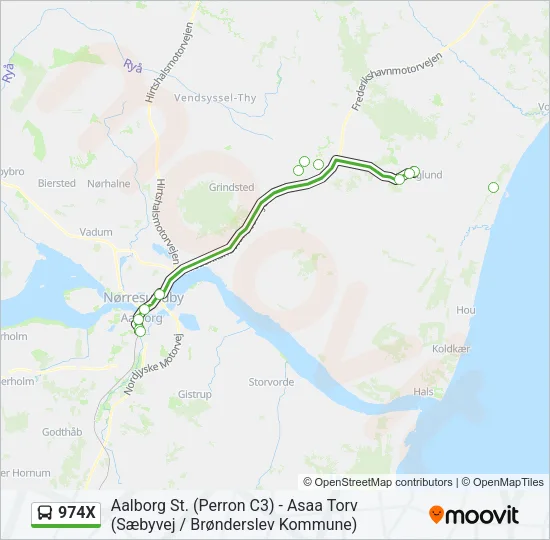 974X Bus Line Map