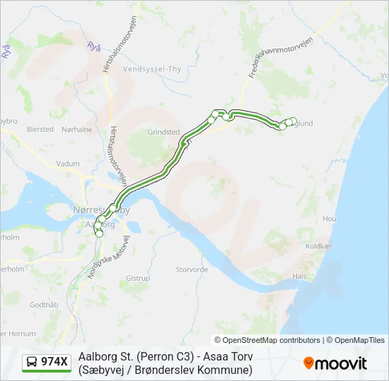 974X Bus Line Map