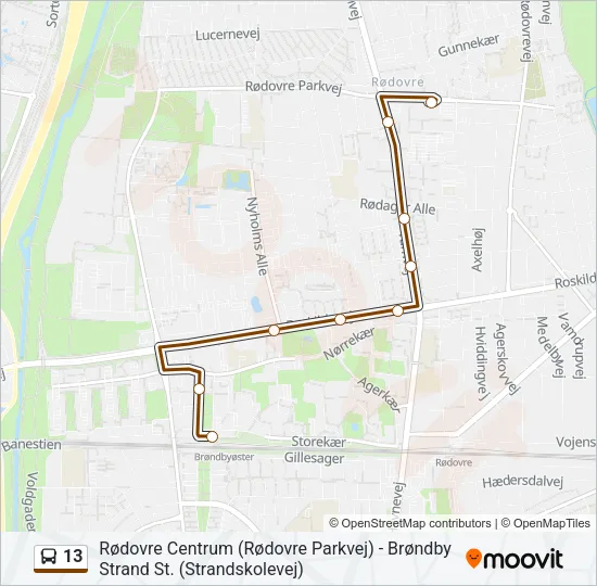 13 Bus Line Map