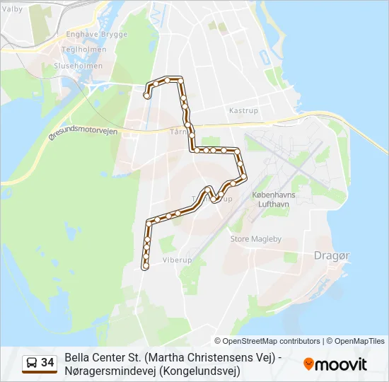 34 Bus Line Map
