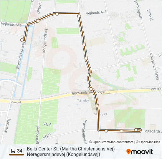 34 Bus Line Map