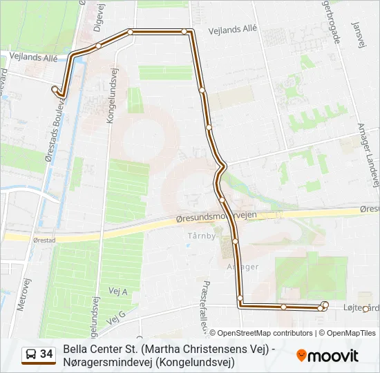 34 Bus Line Map
