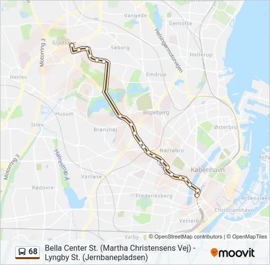 68 Bus Line Map