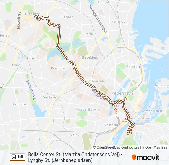 68 Bus Line Map