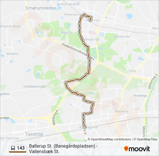 143 Bus Line Map