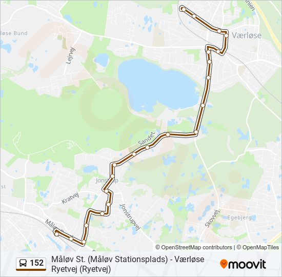 152 bus Line Map