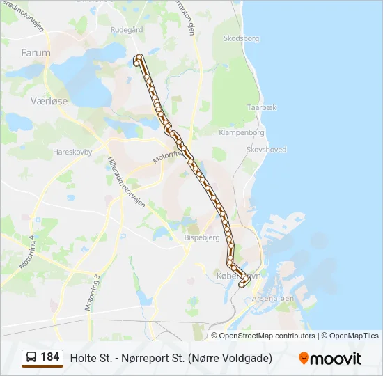 184 Bus Line Map