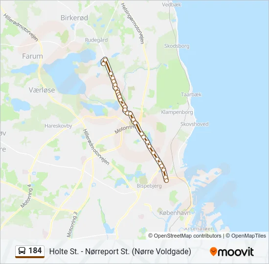 184 Bus Line Map