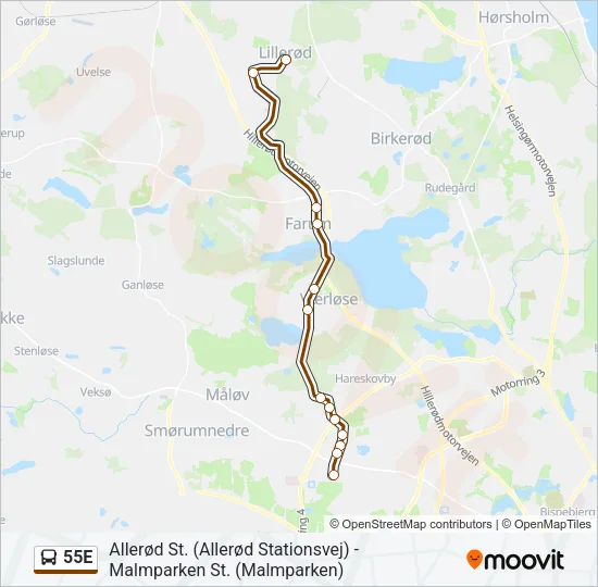 55E Bus Line Map