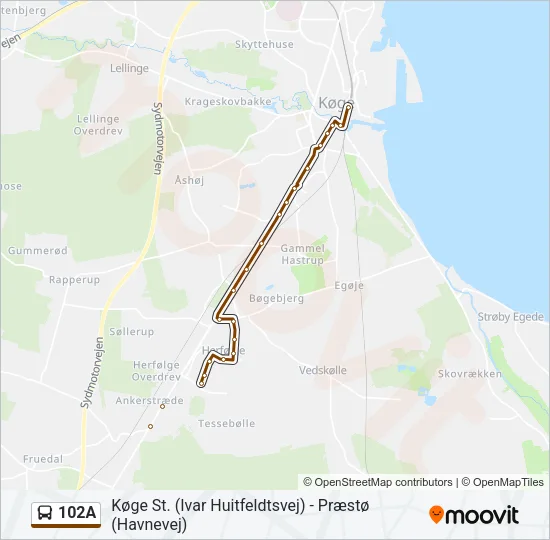 102A Bus Line Map