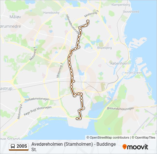 200S bus Line Map