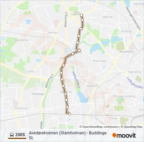 200S Bus Line Map