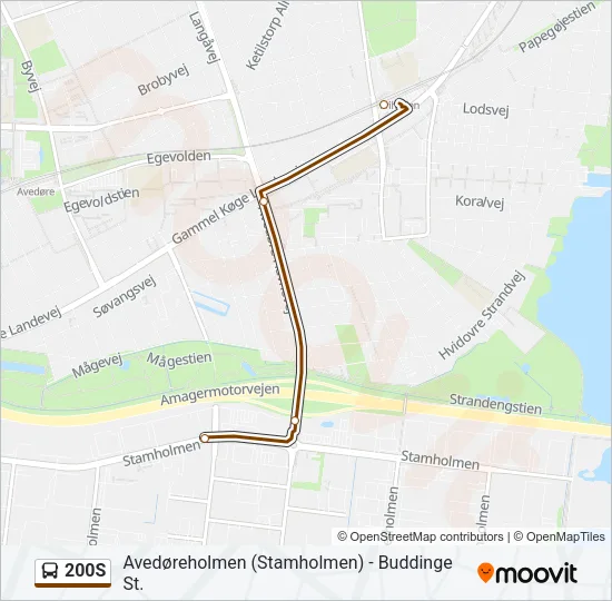 200S Bus Line Map
