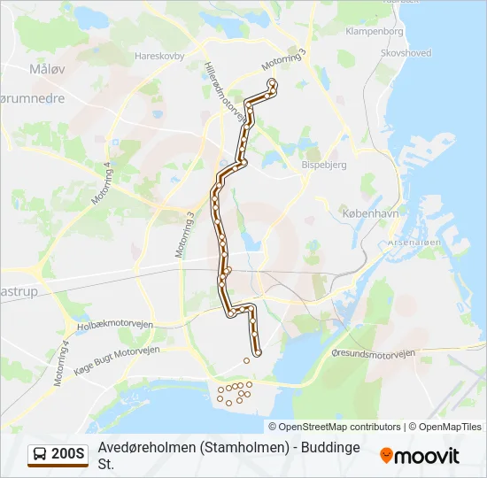 200S Bus Line Map