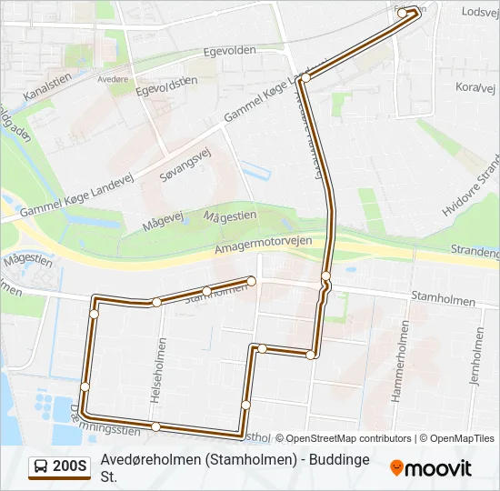 200S Bus Line Map