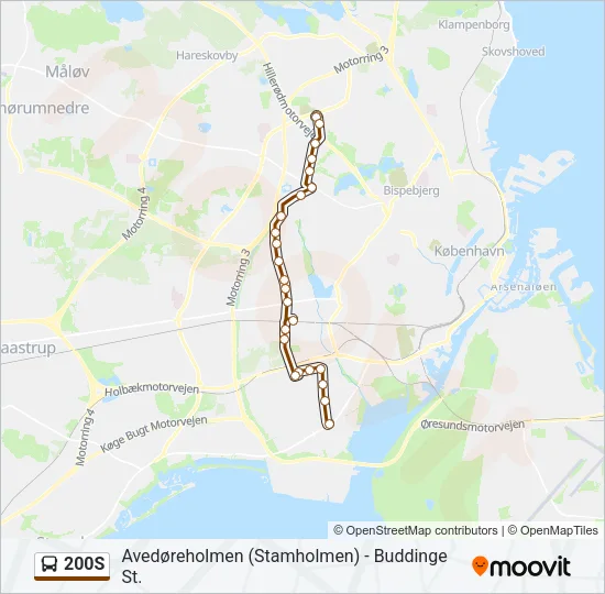 200S Bus Line Map
