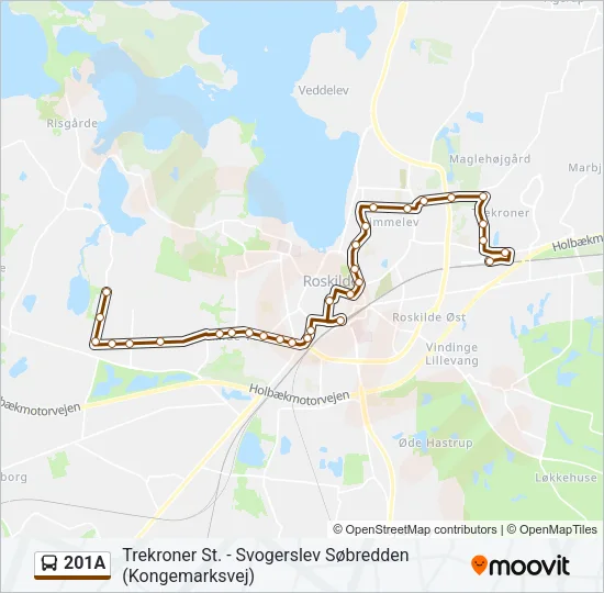 201A Bus Line Map