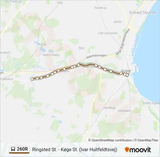 260R Bus Line Map