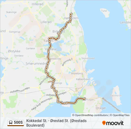 500S Bus Line Map
