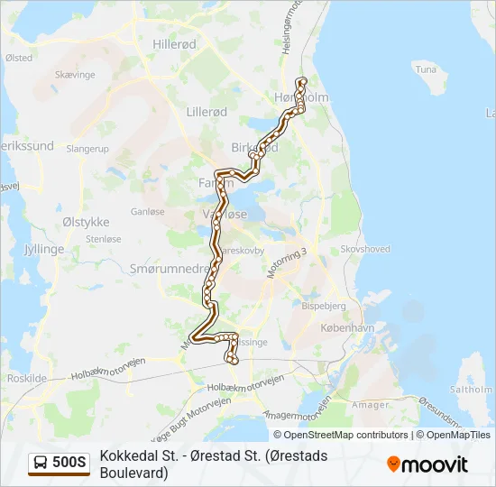 500S Bus Line Map
