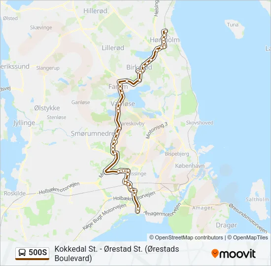 500S Bus Line Map