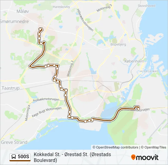 500S Bus Line Map