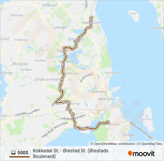 500S Bus Line Map