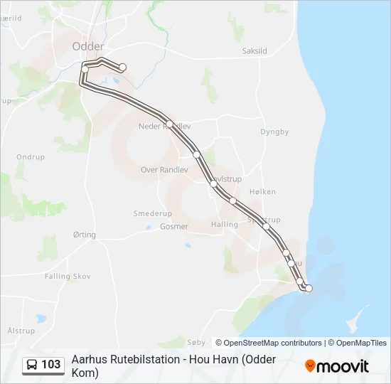 103 Bus Line Map