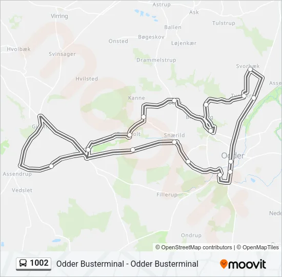 1002 Bus Line Map