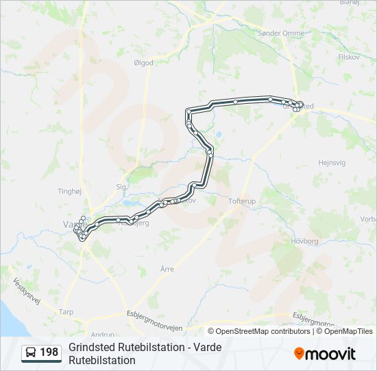 198 bus Line Map