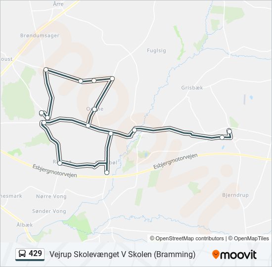 429 bus Line Map