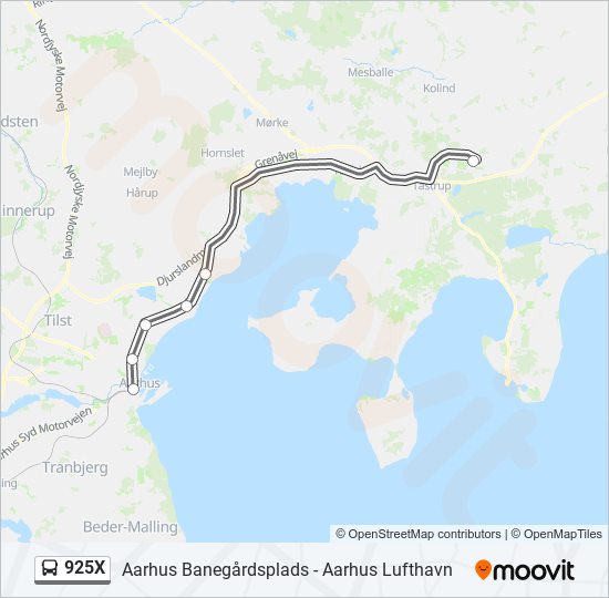 925X bus Line Map