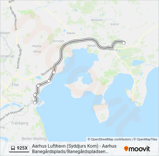 925X Bus Line Map