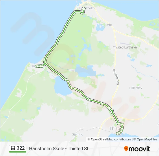 322 bus Linjekort