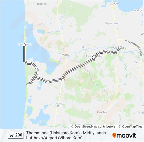 290 Route: Schedules, Stops & Maps - Holstebro Trafikterminal (updated)