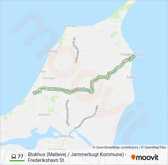 77 bus Linjekort