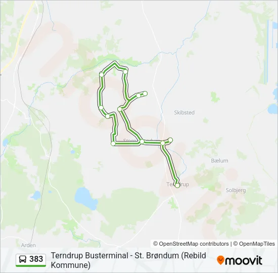 383 Bus Line Map