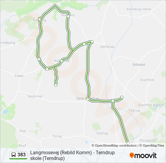 383 bus Line Map